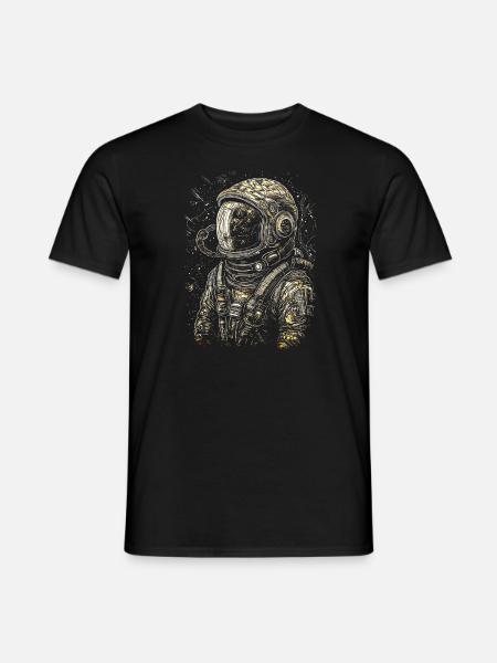 Astronaut in retro look - Men's T-Shirt - black