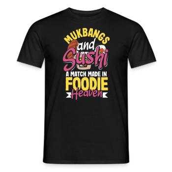 Mukbang and Sushi - Men's T-Shirt - black - Front - AI Model Male 178 light (178cm)