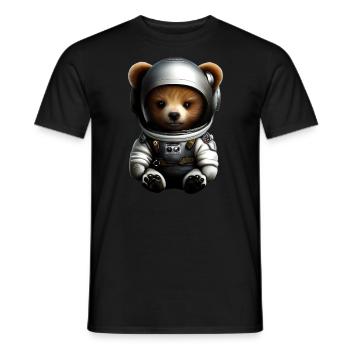 Bear in astronaut costume - Men's T-Shirt - black - Front - AI Model Male 178 light (178cm)