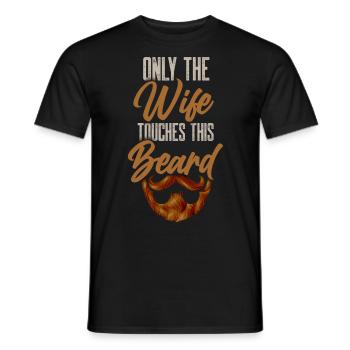 Barbe Mème Touche Ma Barbe Barbu Mari Drôle Être - T-shirt homme - noir - Devant - AI Model Male 178 light (178cm)