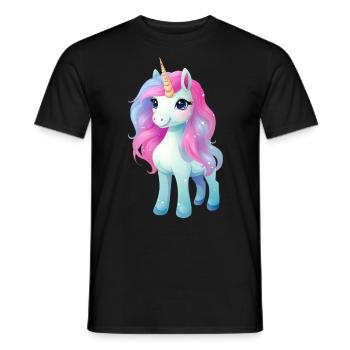 Love Unicorns für einen Frauen, Mädchen und - Männer T-Shirt - Schwarz - Vorne - AI Model Male 178 light (178cm)