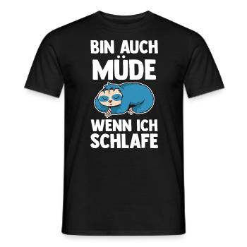 Ich Bin Auch Müde Wenn Ich Schlafe Faultier - Männer T-Shirt - Schwarz - Vorne - AI Model Male 178 light (178cm)