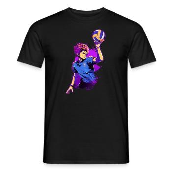 Joueur de volley-ball - Chemise Anime - T-shirt homme - noir - Devant - AI Model Male 178 light (178cm)