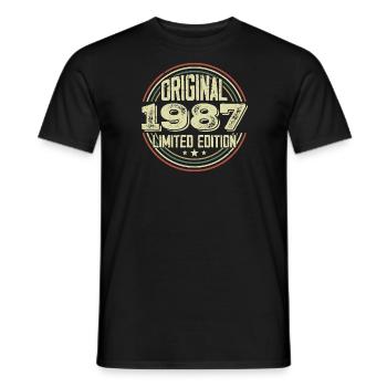 1987 Birthday Parties, A Legendary Vintage - Men's T-Shirt - black - Front - AI Model Male 178 light (178cm)