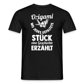 Japanische Faltkunst Origami - Männer T-Shirt - Schwarz - Vorne - AI Model Male 178 light (178cm)