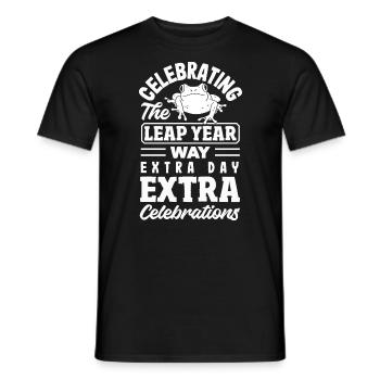 Célébration de la grenouille de l’année bissextile Extra Day Festive - T-shirt homme - noir - Devant - AI Model Male 178 light (178cm)