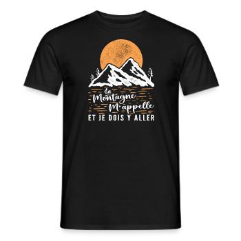 La Montagne M'appelle et Je Dois Y Aller - T-shirt homme - noir - Devant - AI Model Male 178 light (178cm)