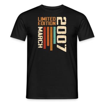 March 2007 Anniversary 2007 Retro 2007 March - Men's T-Shirt - black - Front - AI Model Male 178 light (178cm)