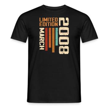 March 2008 Anniversary 2008 Retro 2008 March - Men's T-Shirt - black - Front - AI Model Male 178 light (178cm)
