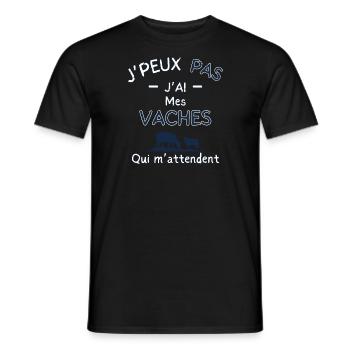 Ich kann nicht, ich habe meine Kühe, die auf mich warten - Männer T-Shirt - Schwarz - Vorne - AI Model Male 178 light (178cm)