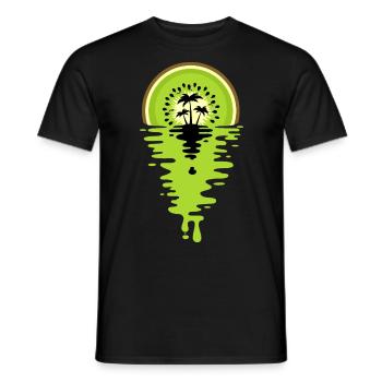 Sunset Kiwi juice - Men's T-Shirt - black - Front - AI Model Male 178 light (178cm)