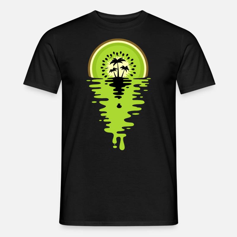Sunset Kiwi Saft - Männer T-Shirt - Schwarz