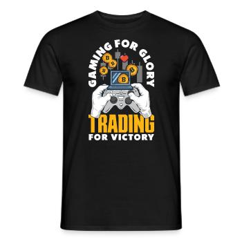 Cryptocurrency Rewards Gaming Blockchain Gamer - Men's T-Shirt - black - Front - AI Model Male 178 light (178cm)