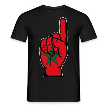 Marokko Flagge Nummer 1 - Männer T-Shirt - Schwarz - Vorne - AI Model Male 178 light (178cm)