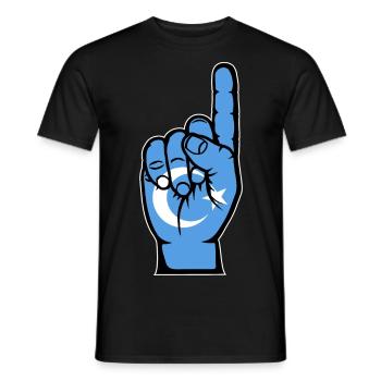 Drapeau ouïghour numéro 1 - T-shirt homme - noir - Devant - AI Model Male 178 light (178cm)