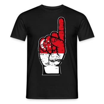 Singapur Flagge Nummer 1 used - Männer T-Shirt - Schwarz - Vorne - AI Model Male 178 light (178cm)