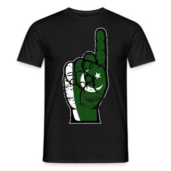 Drapeau pakistanais numéro 1 utilisé - T-shirt homme - noir - Devant - AI Model Male 178 light (178cm)