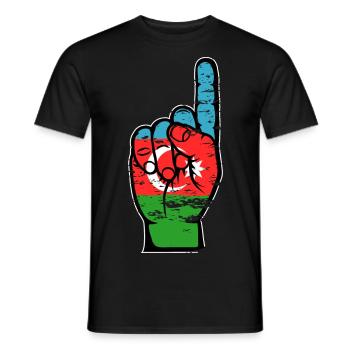 Aserbaidschan Flagge Nummer 1 used - Männer T-Shirt - Schwarz - Vorne - AI Model Male 178 light (178cm)