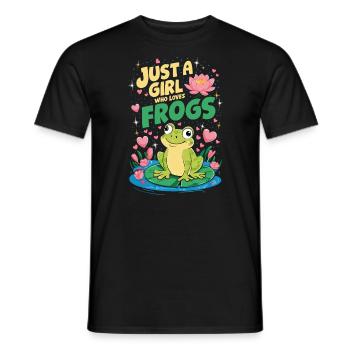 Juste une fille qui aime les grenouilles - T-shirt homme - noir - Devant - AI Model Male 178 light (178cm)