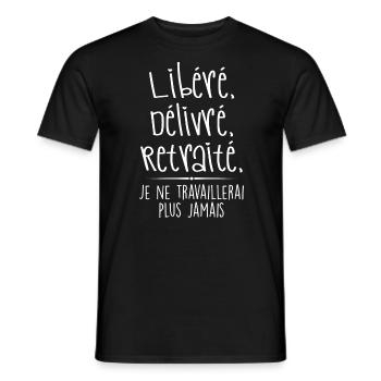 Released, Delivered, Retired | released delivers retirement - Men's T-Shirt - black - Front - AI Model Male 178 light (178cm)