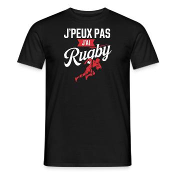 J'peux Pas, J'ai Rugby - T-shirt homme - noir - Devant - AI Model Male 178 light (178cm)