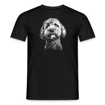 Lagotto Romagnolo Portrait Hunde Hund - Männer T-Shirt - Schwarz - Vorne - AI Model Male 178 light (178cm)