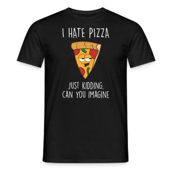 Pizza - Men's T-Shirt - black - Front - AI Model Male 178 light (178cm)