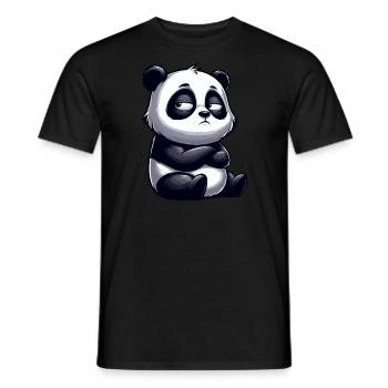 Drôle Panda Bande dessinée Fantaisiste Taureau sceptique - T-shirt homme - noir - Devant - AI Model Male 178 light (178cm)