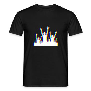 Glitch Party – Festival Style - Männer T-Shirt - Schwarz - Vorne - AI Model Male 178 light (178cm)