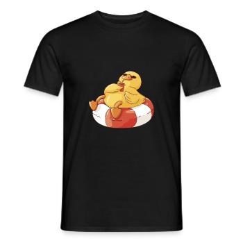 Quietscheentchen im Schwimmring mit Sonnenbrille - Männer T-Shirt - Schwarz - Vorne - AI Model Male 178 light (178cm)