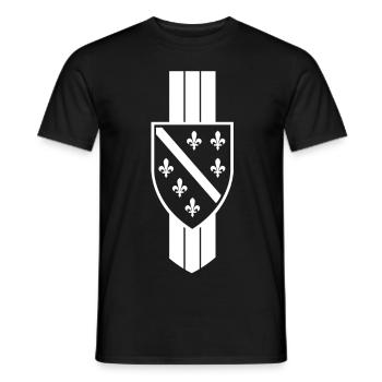 Bosna Coat of Arms White - Men's T-Shirt - black - Front - AI Model Male 178 light (178cm)