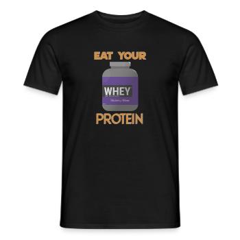 Eat Your Protein - Männer T-Shirt - Schwarz - Vorne - AI Model Male 178 light (178cm)