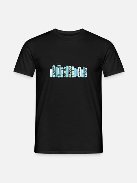 Blaue Pastellbücher - Männer T-Shirt - Schwarz