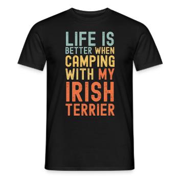 Irish-Terrier Camping rétro vintage - T-shirt homme - noir - Devant - AI Model Male 178 light (178cm)