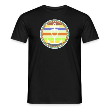 T-Shirt Anker Motiv maritim Retro Badge Anchor - Männer T-Shirt - Schwarz - Vorne - AI Model Male 178 light (178cm)