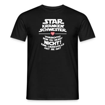 STAR KRANKENSCHWESTER Vorsichtig sein du musst... - Männer T-Shirt - Schwarz - Vorne - AI Model Male 178 light (178cm)