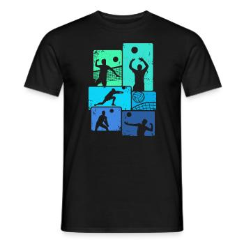 Volleyballer Vintage Volleyball Volley - Männer T-Shirt - Schwarz - Vorne - AI Model Male 178 light (178cm)