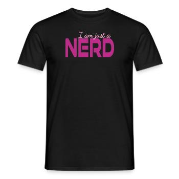 Je ne suis qu’un Nerd - Geek - IT - T-shirt homme - noir - Devant - AI Model Male 178 light (178cm)