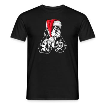 Père Noël American Cocker Spaniel Chiens de Noël - T-shirt homme - noir - Devant - AI Model Male 178 light (178cm)