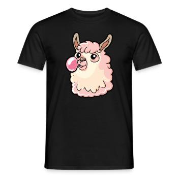 Lama mit Bubblegum - Männer T-Shirt - Schwarz - Vorne - AI Model Male 178 light (178cm)