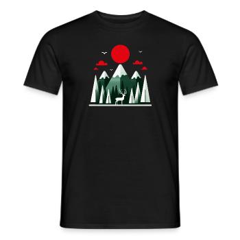 Schwarzwald Minimalistisches Wald Design - Männer T-Shirt - Schwarz - Vorne - AI Model Male 178 light (178cm)