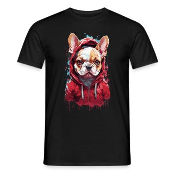 Dog cute bulldog cute mastiff cool - Men's T-Shirt - black - Front - AI Model Male 178 light (178cm)