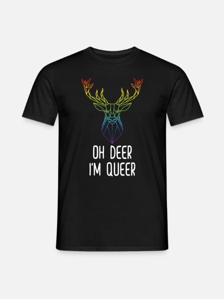 DEER Queer Hart Funny LGBTQ Gay Gift - Men's T-Shirt - black
