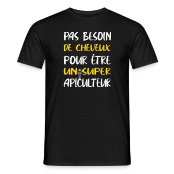 Pasbesoin de cheveux pour être un super apiculteur - T-shirt homme - noir - Devant - AI Model Male 178 light (178cm)