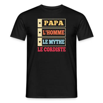 Papa l'homme le mythe le cordiste t-shirt - T-shirt homme - noir - Devant - AI Model Male 178 light (178cm)