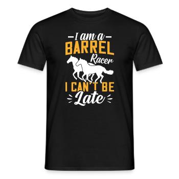 Je suis un coureur de tonneaux, je ne peux pas être en retard - T-shirt homme - noir - Devant - AI Model Male 178 light (178cm)