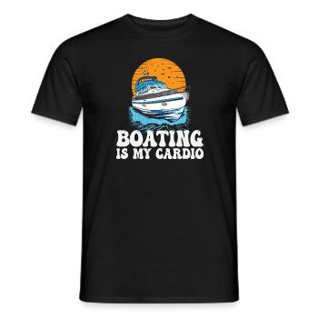 La navigation de plaisance est ma citation Cardio Lake Life Motorboating - T-shirt homme - noir - Devant - AI Model Male 178 light (178cm)