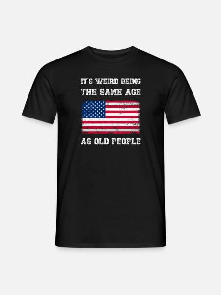 È strano avere la stessa età dei vecchi retrò - Mænd T-shirt - sort