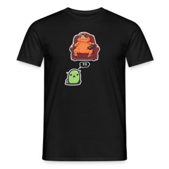 Drôle Graphique Tee Capybara Selfie Avec Ovni Bizarre - T-shirt homme - noir - Devant - AI Model Male 178 light (178cm)