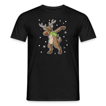 Tupfen Deer Christmas Xmas Yuletide Weihnachtsgeschenk - Männer T-Shirt - Schwarz - Vorne - AI Model Male 178 light (178cm)